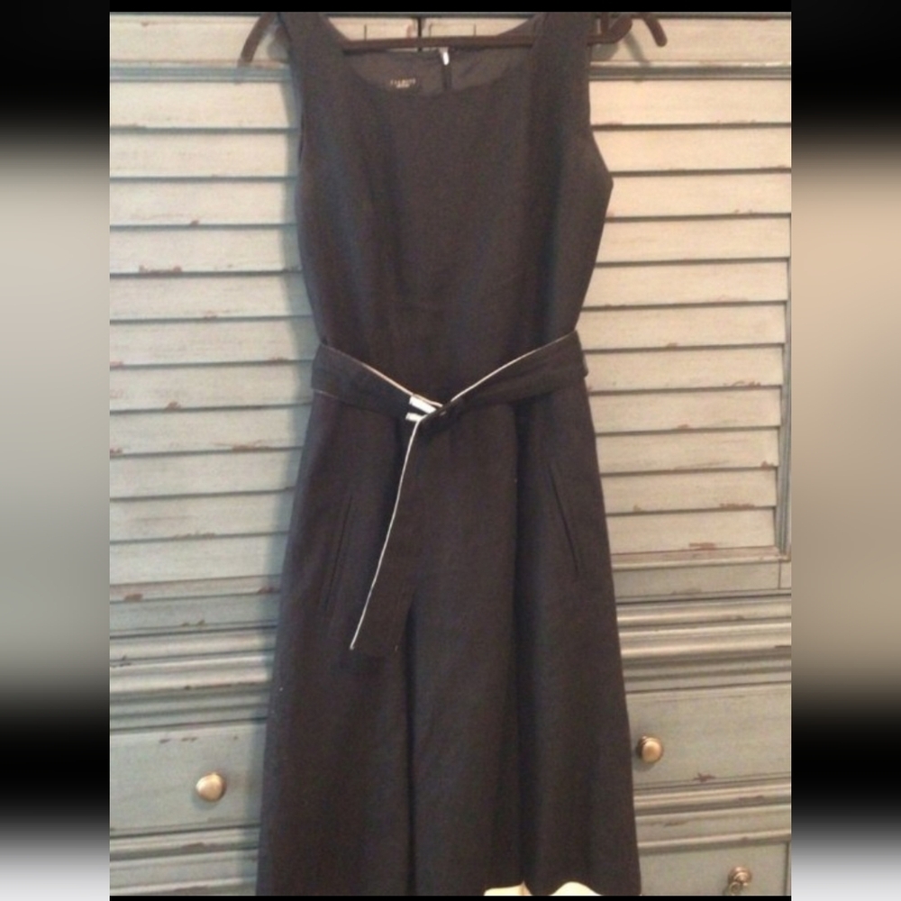 Talbots Buckle Belt Black Dress